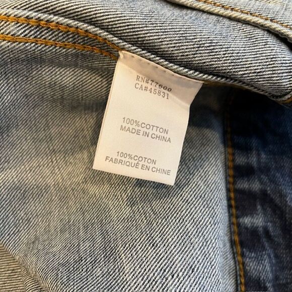 NWT Free People X Sandrine Rose Oversized Denim Jacket "Not Yours" "L'Artiste" - Picture 8 of 12